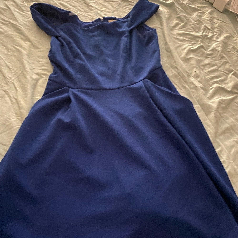 Elegant Blue Off-Shoulder Dress